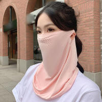 Máscara montada en la oreja de malla de seda de hielo, máscara decorativa de protección solar para proteger la cara y la boca, verano - details 5