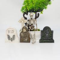 4 Uds Mini RIP lápidas calaveras DIY cementerio ataúd cementerio miniatura decoración de Halloween accesorios de adornos de jardín de hadas - details 2