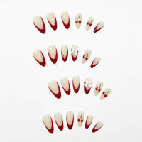 24 Uds., uñas postizas de cereza blanca, diseño especial, operación Simple, Color fijo, adecuado para regalo de amante y novia - details 1