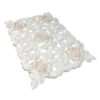 Mesa con bordado floral retro blanco, alfombra Ense, mantel de algodón hueco, decoración de mesa de comedor para el hogar, fiesta de boda - details 7