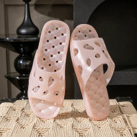 Zapatillas antideslizantes de baño para hombres y mujeres, suela de masaje interior de verano, diseño hueco silencioso, sandalias de ducha a prueba de fugas - details 5