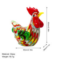 Cuentas de Vidrio de Gallo Adorno de Escritorio Colorido Estatua de Gallina Pequeña - details 12