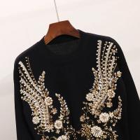 Conjunto de 2 piezas para mujeres, chándal con flores, lentejuelas y perlas, top de punto y pantalón, conjunto deportivo casual - details 4