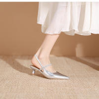 Zapatos clásicos y versátiles de una sola pieza con tacón de aguja negro estilo francés - details 19