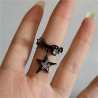 Anillos Góticos Vintage de Rosa Para Parejas Acero Inoxidable Apertura Irregular Joyería Y2k - details 5