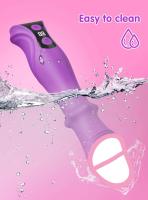 Leten Rolling Beads Thrusting Rabbit G Spot Clitoral Consolador realista Vibrador Vibrador Wiggling Juguetes sexuales para mujeres - details 1