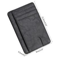 Cartera de cuero delgada con bloqueo RFID, tarjetero para tarjetas de identificación de crédito, monedero, funda para dinero para hombres y mujeres, bolso de moda 2020, 11,5x8x0,5 cm - details 6