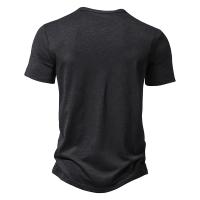 Camisetas de Moda Callejera Hip Hop para Hombres Alta Calidad en Algodón, Manga Corta, Botón, Color Uno - details 6