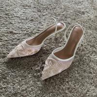 Sandalias de Tacón Alto para Mujer Bordadas y Elegantes Tacón Descubierto y Punta Estrecha - details 3