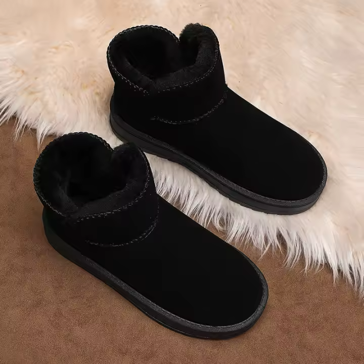 Botas de nieve zapatos de algodón grandes de pan cálido de invierno integrados de piel para hombre - 1