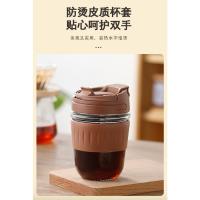 Taza de beber doble de vidrio, taza de café para niñas de verano de alto valor, taza de leche con aislamiento de mano linda portátil - details 3