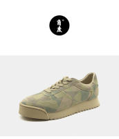 Zapatos hechos a mano de piel de vaca de primera capa con plataforma retro de camuflaje Forrest Gump - details 21