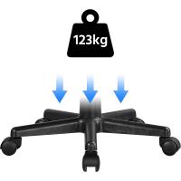 Silla de Oficina Ergonómica Ajustable en Altura Silla de Escritorio con Asiento Acolchado con Reposabrazos Silla de Oficina de Polipiel Artificial para Ejecutivos con Ruedas Giratorias - details 6