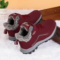 Women's Fleece Liner Ankle Boots Casual Warm Lace Up Faux Leather Shoes Fashion Women's Sneakers - details 2
