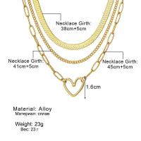 Collar de Cadena de Hueso de Serpiente de Amor en Capas Accesorio Diario Personalizado para Mujeres - details 5