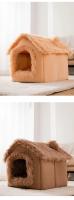 Perrera mediana para perro, casa de interior suave y cómoda para cachorros, cama extraíble para perros pequeños, cueva cálida para invierno, esterilla portátil para dormir para mascotas - details 5