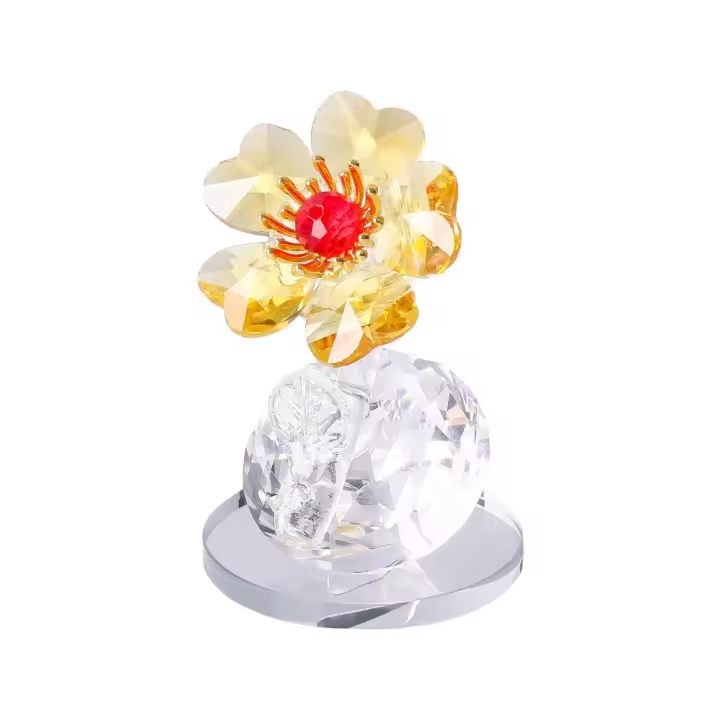Estatua de flor de cristal de la serie de plantas simples, estatuilla exquisita, decoración de mesa, adorno de coche hecho a mano en 3D, decoración del hogar - 1