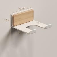 Soporte para secador de pelo de madera sin perforación, estante de almacenamiento para secador de pelo autoadhesivo impermeable, estante de baño de montaje en pared a prueba de herrumbre - details 2