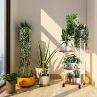 Estantería de Madera para Plantas de 5 Niveles con Ruedas Opcionales Soporte para Plantas, Banco de Flores, Escaleras para Plantas Para Interior, Jardín, Balcón, Decoración - details 6
