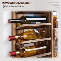 Estante de Vino de Madera Montado en la Pared, Almacenar Botellas, Exhibidor de Vidrio, Ideal para champán, Color Marrón - details 6