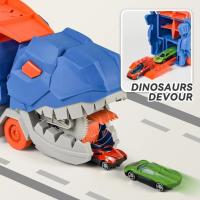El camión de dinosaurio transport se pliega y desliza 25 pulgadas en la pista, convierte cuatro buggies de aleación en tiranosaurio de pie - details 2