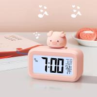 Reloj Digital LED Kawaii Dibujo de Cerdo Lindo Decoración Romana para Habitación - details 4