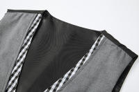 Chaleco de Dos Piezas de Moda para Hombres en Otoño Cuello en V, Tela de Poliéster, Traje a Cuadros de Colorido, Estilo Británico Casual Vintage Gentleman Leisure - details 16