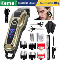 Kemei-cortadora de pelo eléctrica para hombre, cortadora de pelo profesional hine, Barbero, carga rápida por USB, con pantalla LCD - details 0