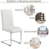 2 Piezas Sillas de Comedor Sillas de Oficina Conferencia Altura 47cm Carga Máxima 135kg Blanco - details 15