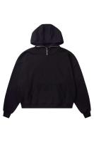 Nuevo diseño Logo Street We are Sudadera con capucha con cremallera negra en blanco de gran tamaño con hombros descubiertos y forro polar de algodón - details 1