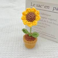 Accesorios de Decoración de Coche Hechos a Mano Rosa, Girasol, Tulipán de Punto Tejido - details 12