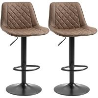 Sillas de Oficina Ajustables de Altura Taburetes Giratorios con Capacidad de Carga de 120 kg Marrón - details 0