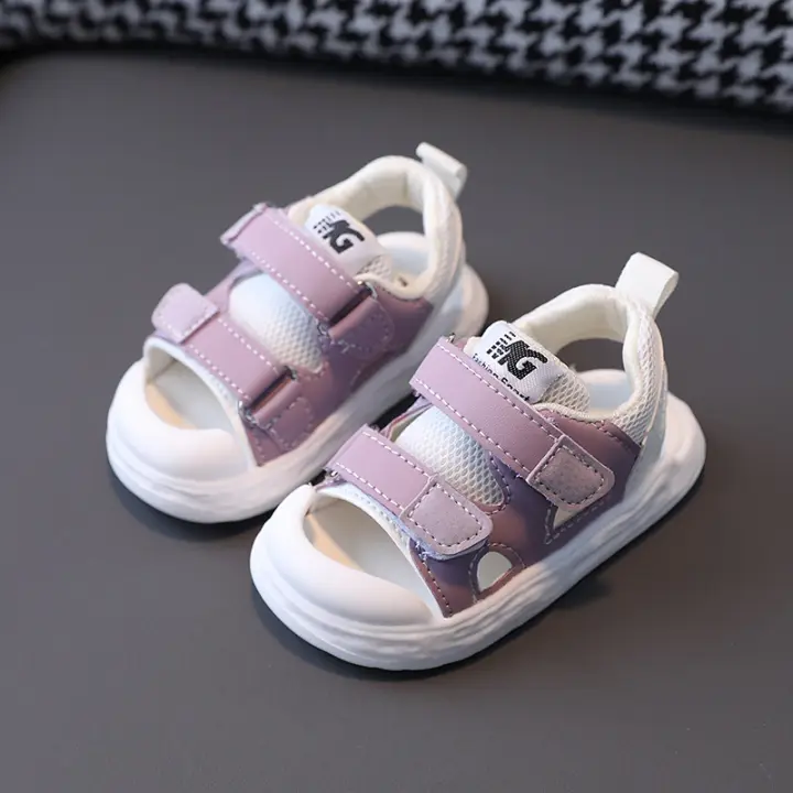 Antideslizante de suela suave bolsa sandalias de cabeza 0-1-6 años de edad 3 niños y niñas antideslizante de suela suave bebé niño zapatos de verano nueva tendencia - 1