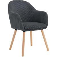 Silla de Comedor Estilo Vintage Juego de 1, Silla Cocina, Silla Nordica con Respaldo y Reposabrazos, Tela Pana, Estructura de Madera, Sillas para Tocador, Escritorio, Crema, EZS26cm-1 - details 72