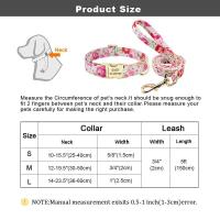 Collar nailon con estampado personalizado perro, conjunto correa mascota, placa de identificación grabada gratis para perros - details 0