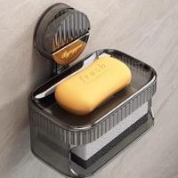 Soporte de esponja para jabón con ventosa sin perforaciones, caja de jabón de drenaje impermeable montada en la pared con caja de drenaje, estante de jabón extraíble para Baño - details 12