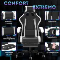 Silla de Juegos Ergónómica Silla de Oficina con Masajeador Carga de 150kg Ajustable Altura - details 22