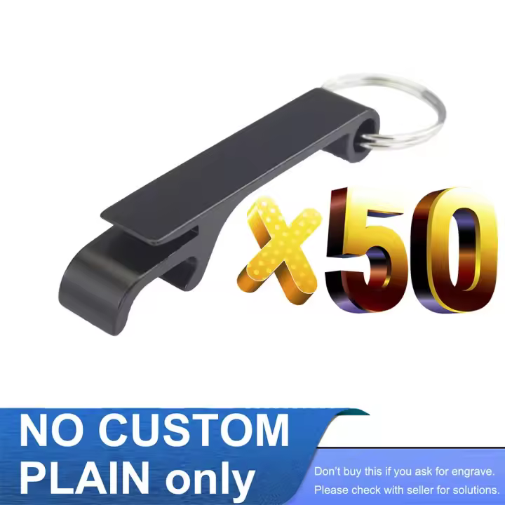 Abrebotellas de Metal Plano Portátiles 50pcs Diseño Simple Llavero de Aluminio - 1