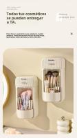 Organizador de cosméticos premium con soporte de pared giratorio de gran capacidad y tapa - details 13