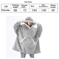 Manta de Sudadera con Capucha de Vellón Sherpa de Alta Calidez Tamaño Grande para Adultos - details 0