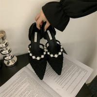 Nuevo bolso trasero y zapatos individuales con perlas de moda. - details 7