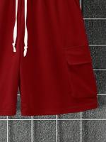 Conjunto Deportivo Casual para Hombres de Poliéster Camiseta con Pelo y Shorts de Cinturón con Bolsillos Perfecto para el Verano Lavable en Máquina - details 2