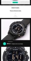 SHUNWAY 【】 Reloj electrónico para hombre con pantalla negra, resistente al agua, multifuncional, con luz nocturna de moda - details 5