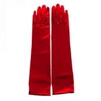 Guantes de satén para mujer, manoplas largas lisas de Color sólido, accesorios nupciales para boda, 38cm - details 3