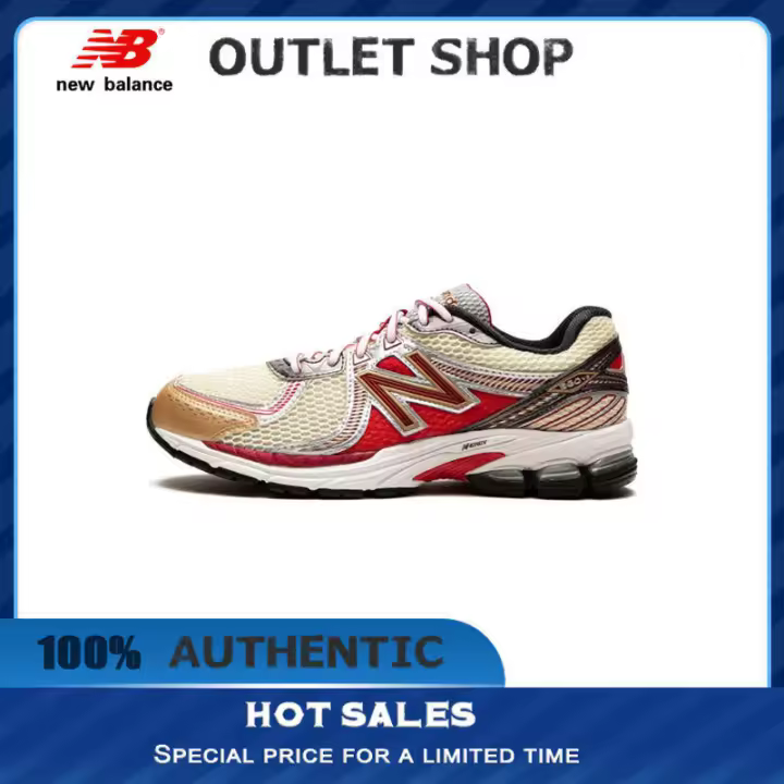 Leten 【100% AUTÉNTICO】 NB 860 V2 Caqui Rojo " Zapatillas ML860AD2 Zapatillas deportivas de moda unisex para hombres y mujeres Pegatinas de pared - 1
