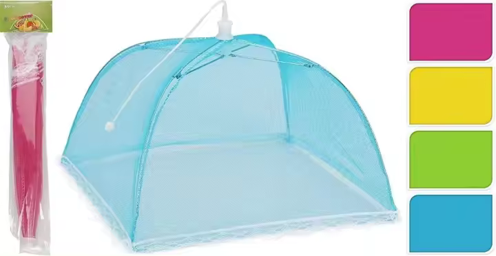 Mesa de picnic al aire libre, cubierta rectangular de malla transparente plegable, desodorizante y repelente de mosquitos, 1 pieza - 1