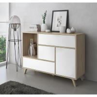 Mueble de Comedor Elegante Estilo Wind Madera Resistente Blanco/Cemento Longitud de 86x120x40cm - details 19