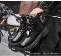 Botas de hombre con cordones, novedad de invierno 2023, botas altas de ocio que combinan con todo, botas informales antideslizantes de tendencia, botas planas de goma para hombre - details 21
