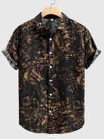Camisa Casual de Verano para Hombres Manga Corta, Estampado Geométrico, Suelto y Transpirable - details 4