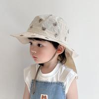 Gorro panamá Kawaii para niños, protección del cuello, bordado de dibujos animados, sombrero para el sol para bebé, protector solar, sombrero de pescador de verano de secado rápido para niñas - details 24